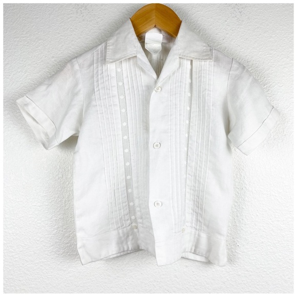 Mi Stilo Es‎ Yucatan Button Down Short Sleeve Shirt in White Size 4 - Picture 1 of 7